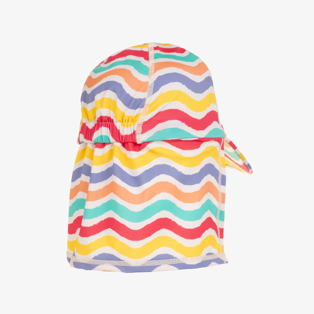 Frugi-Colourful Wavy Stripe Sun Protective Baby Hat (UPF50+) | Childrensalon