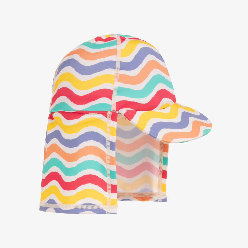 Frugi-Colourful Wavy Stripe Sun Protective Baby Hat (UPF50+) | Childrensalon