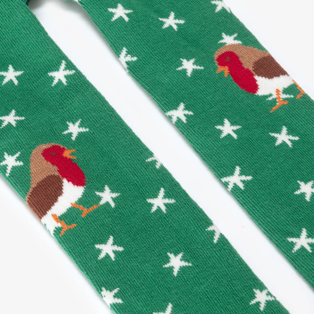 Frugi-Girls Festive Red & Green Tights | Childrensalon