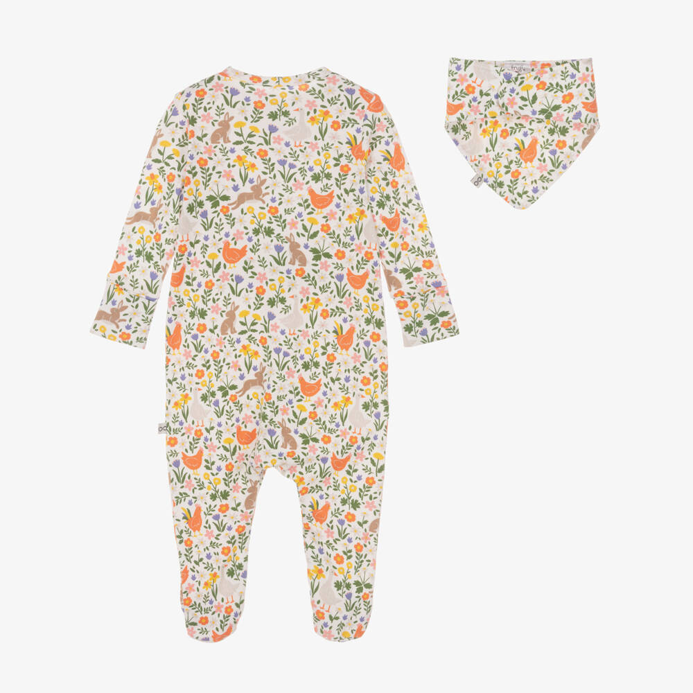 Frugi-Girls Floral & Animal Print Cotton Babygrow Gift Set | Childrensalon