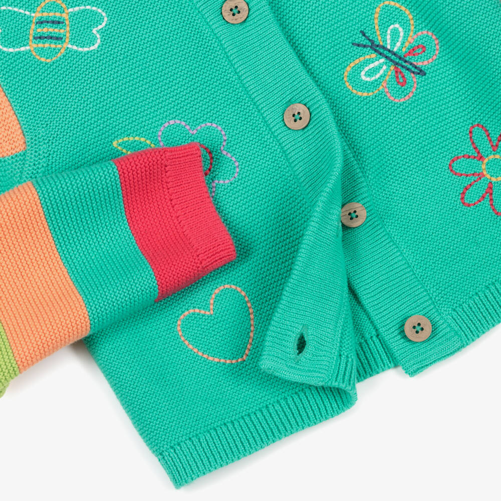 Frugi-كارديغان قطن عضوي لون أخضر للبنات | Childrensalon