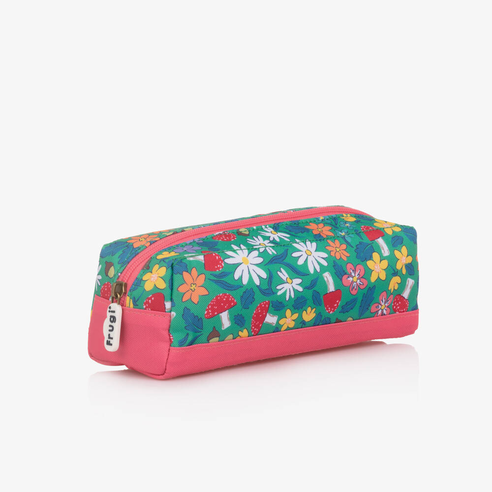 Frugi-Girls Green Woodland Floral Pencil Case (22cm) | Childrensalon
