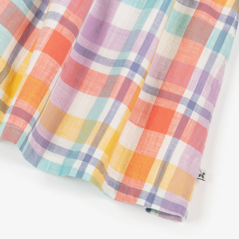 Frugi-Girls Pink Check Organic Cotton Sun Dress | Childrensalon