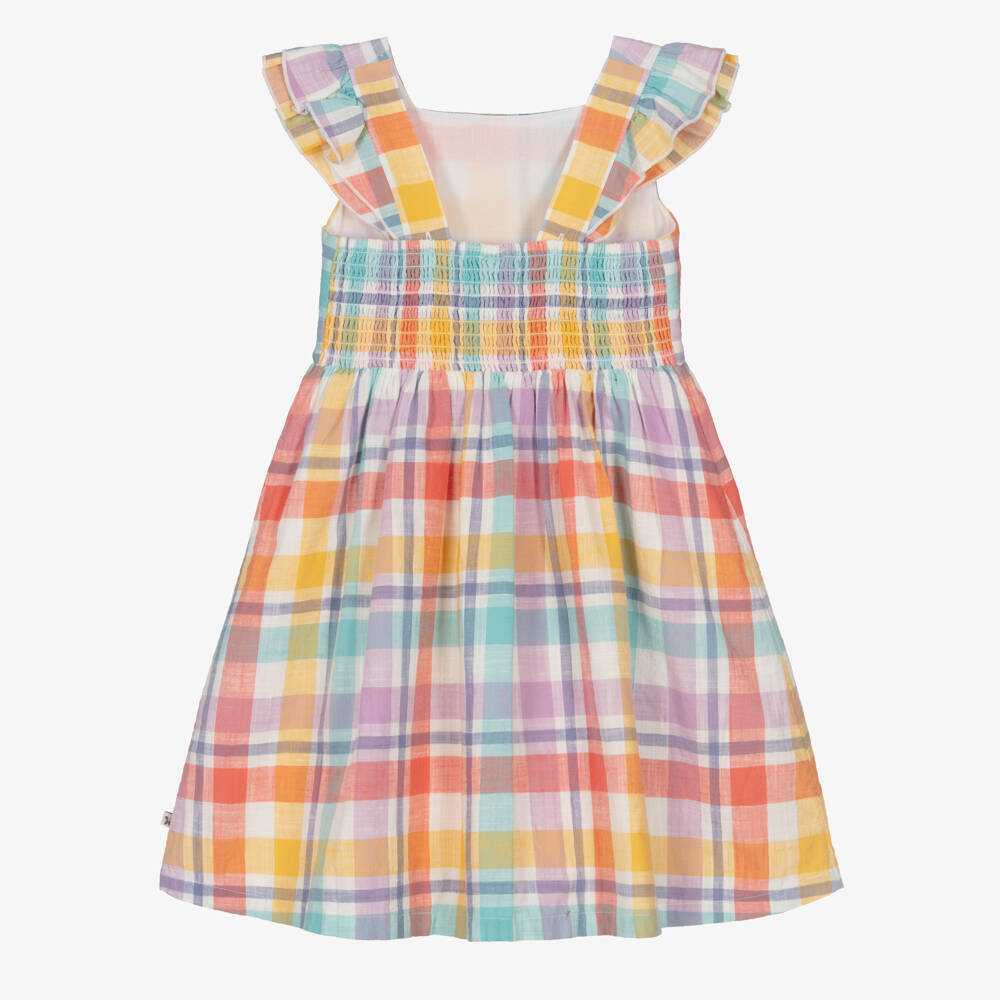 Frugi-Girls Pink Check Organic Cotton Sun Dress | Childrensalon