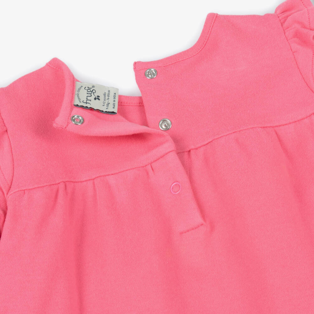 Frugi-Girls Pink & Green Cotton Floral Leggings Set | Childrensalon