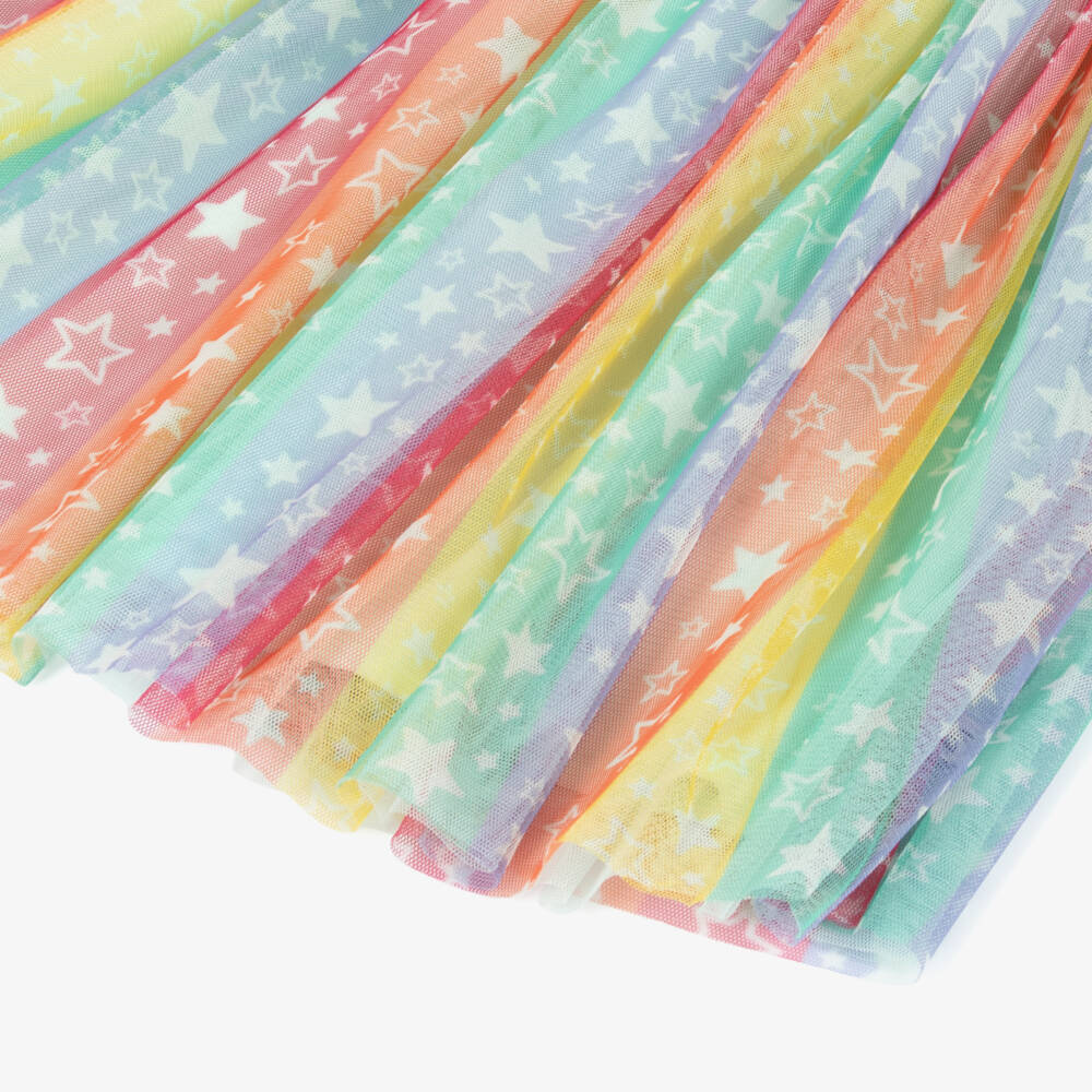 Frugi-Girls Pink Rainbow Tulle Dress | Childrensalon