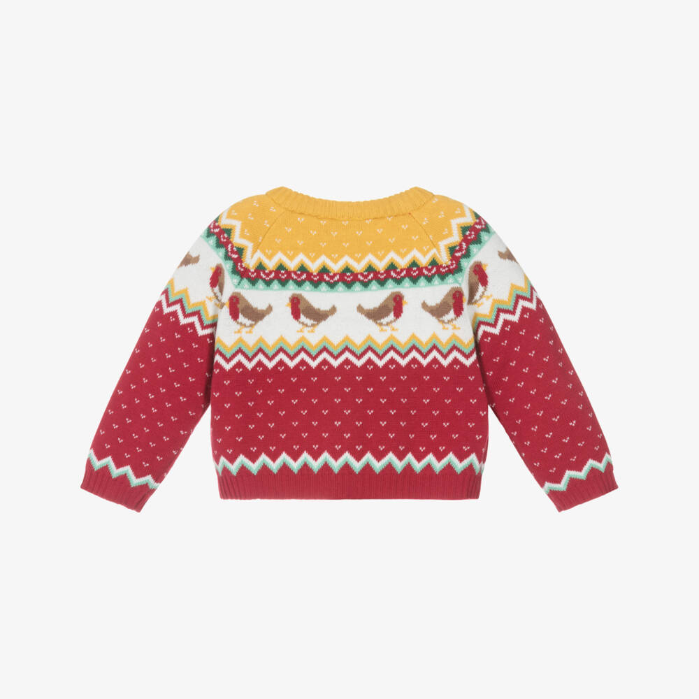 Frugi-كارديجان أحمر محبوك احتفالي للبنات | Childrensalon