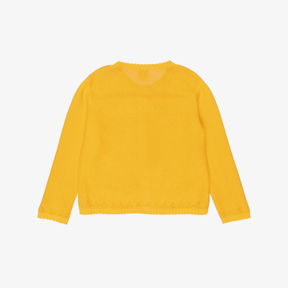 Frugi-كارديغان محبوك قطن عضوي لون أصفر للبنات | Childrensalon
