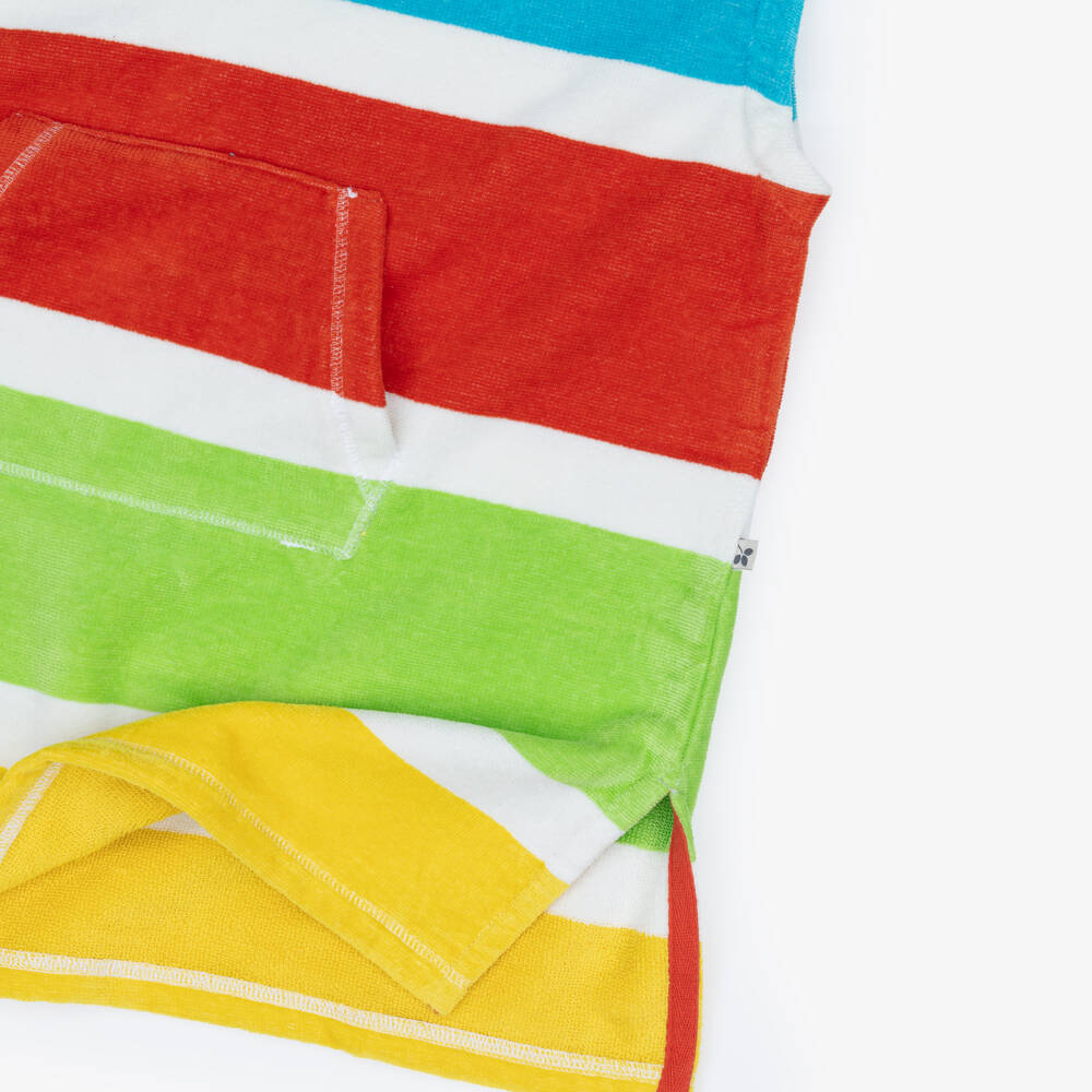 Frugi-Multicolour Striped Cotton Poncho Towel | Childrensalon