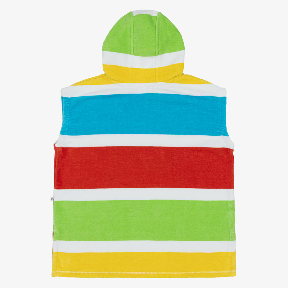 Frugi-Multicolour Striped Cotton Poncho Towel | Childrensalon