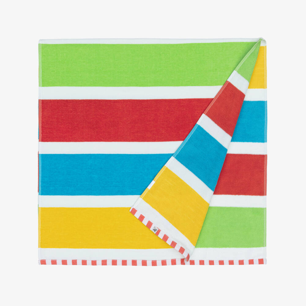 Frugi-Multicolour Striped Cotton Towel (140cm) | Childrensalon
