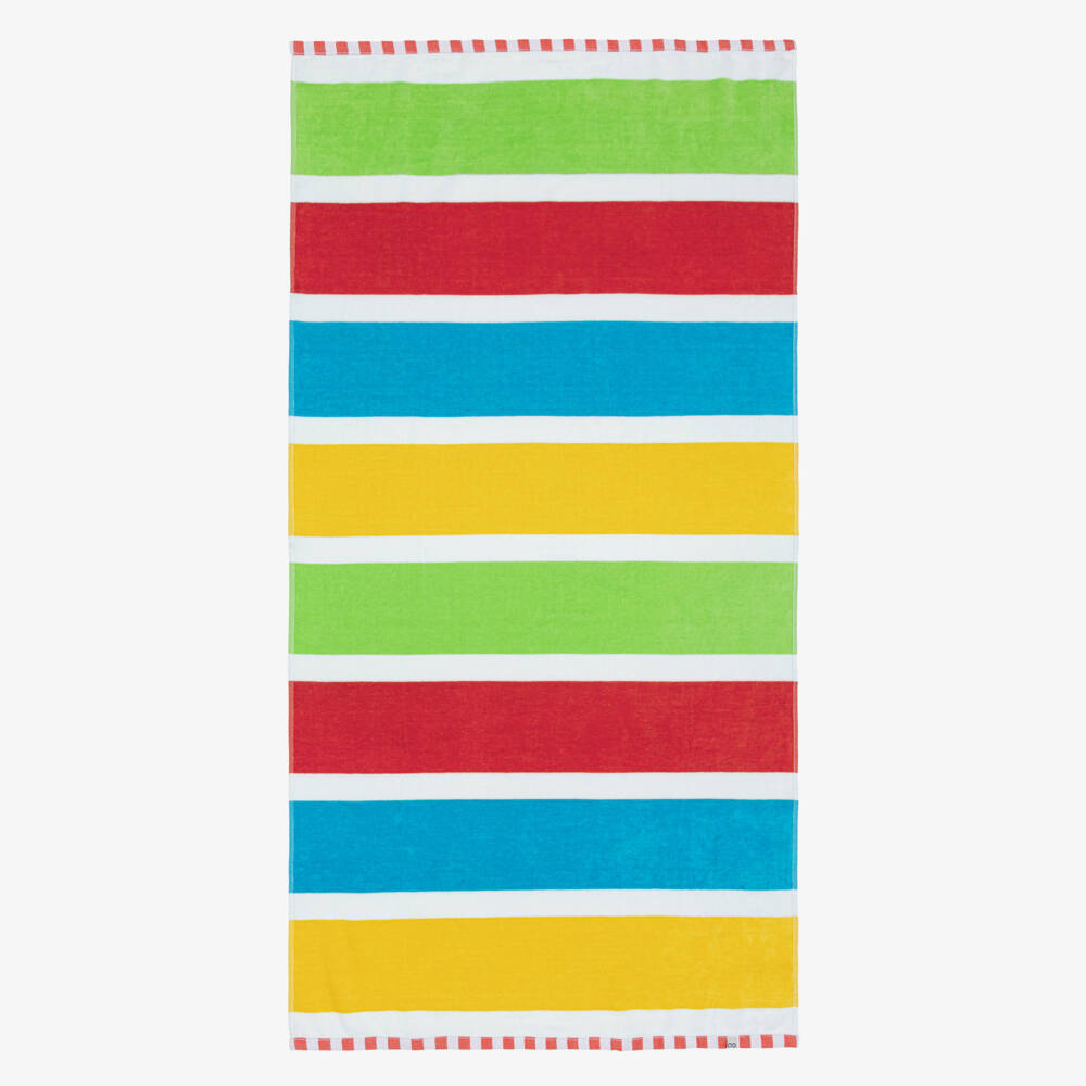 Frugi-Multicolour Striped Cotton Towel (140cm) | Childrensalon