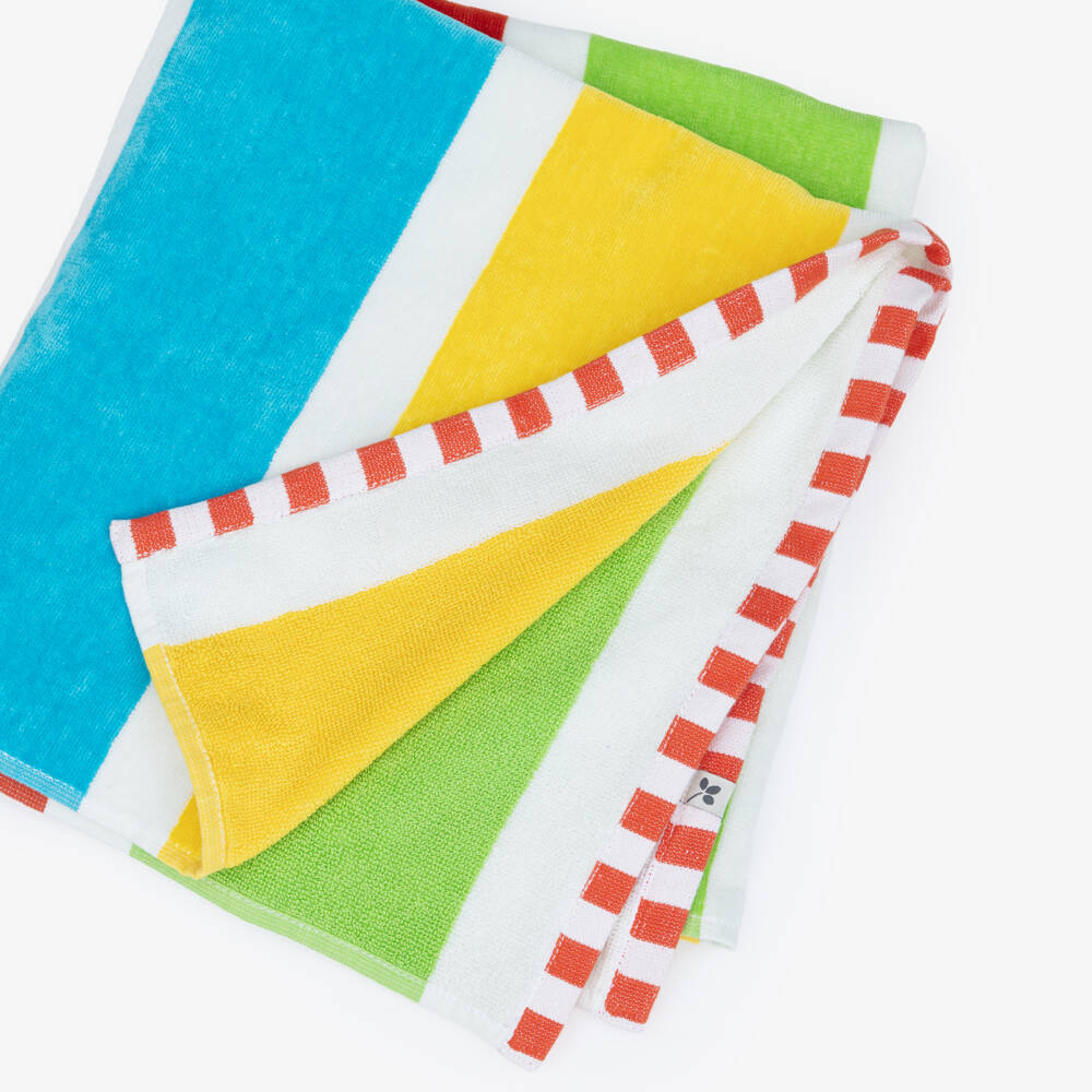 Frugi-Multicolour Striped Cotton Towel (140cm) | Childrensalon