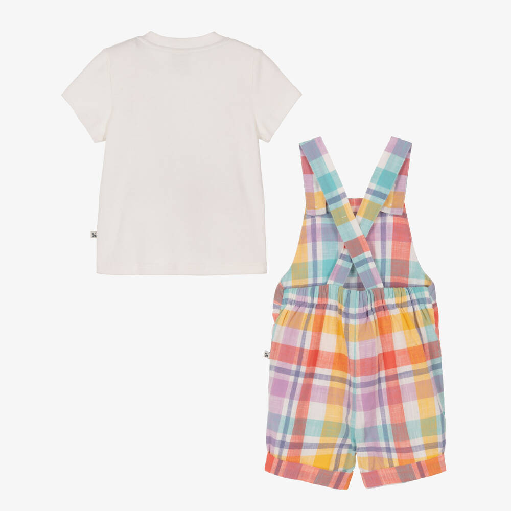 Frugi-طقم دنغري شورت قطن متعدد الألوان للأطفال الرضع | Childrensalon