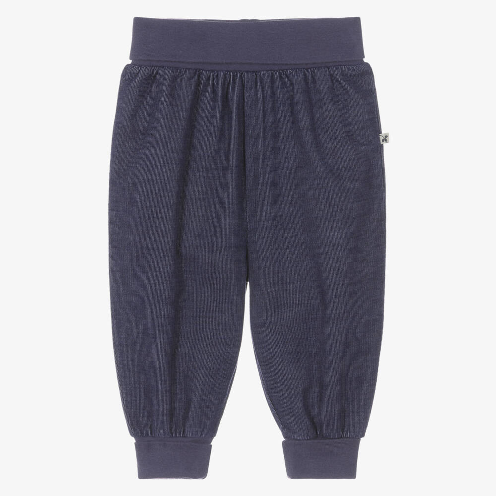 Frugi-Navy Blue Needlecord Organic Cotton Joggers | Childrensalon
