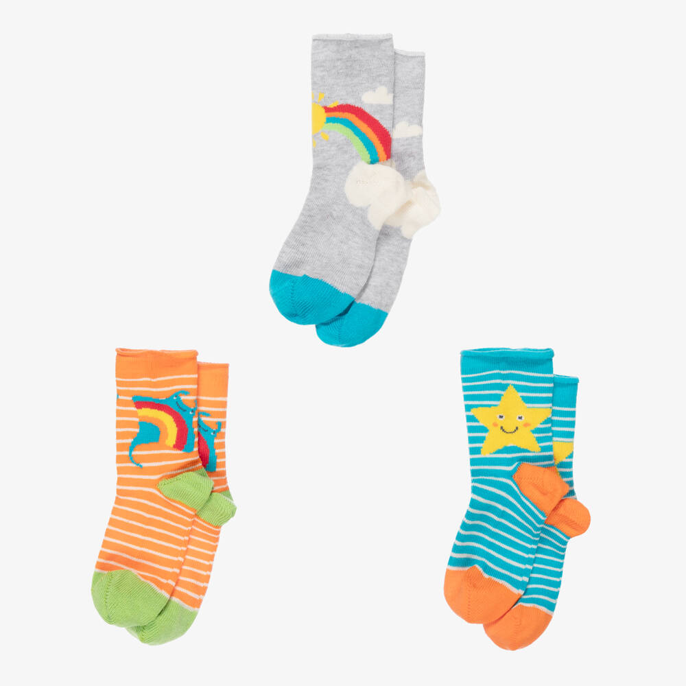 Frugi-Organic Cotton & Bamboo Socks (3 Pack) | Childrensalon
