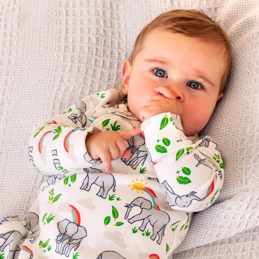 Frugi-أفرول بيبي غرو قطن عضوي لون أبيض | Childrensalon