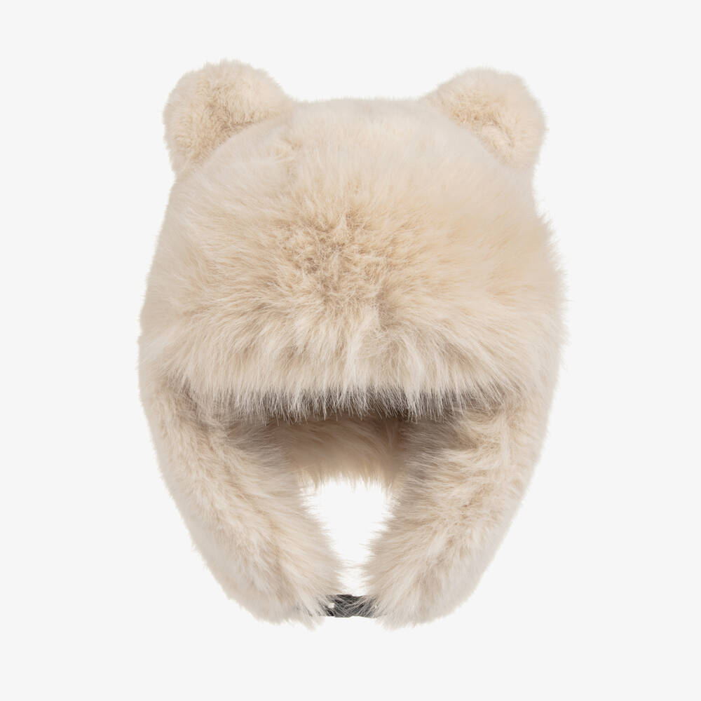 Fun & Fun-Girls Beige Faux Fur Trapper Hat | Childrensalon
