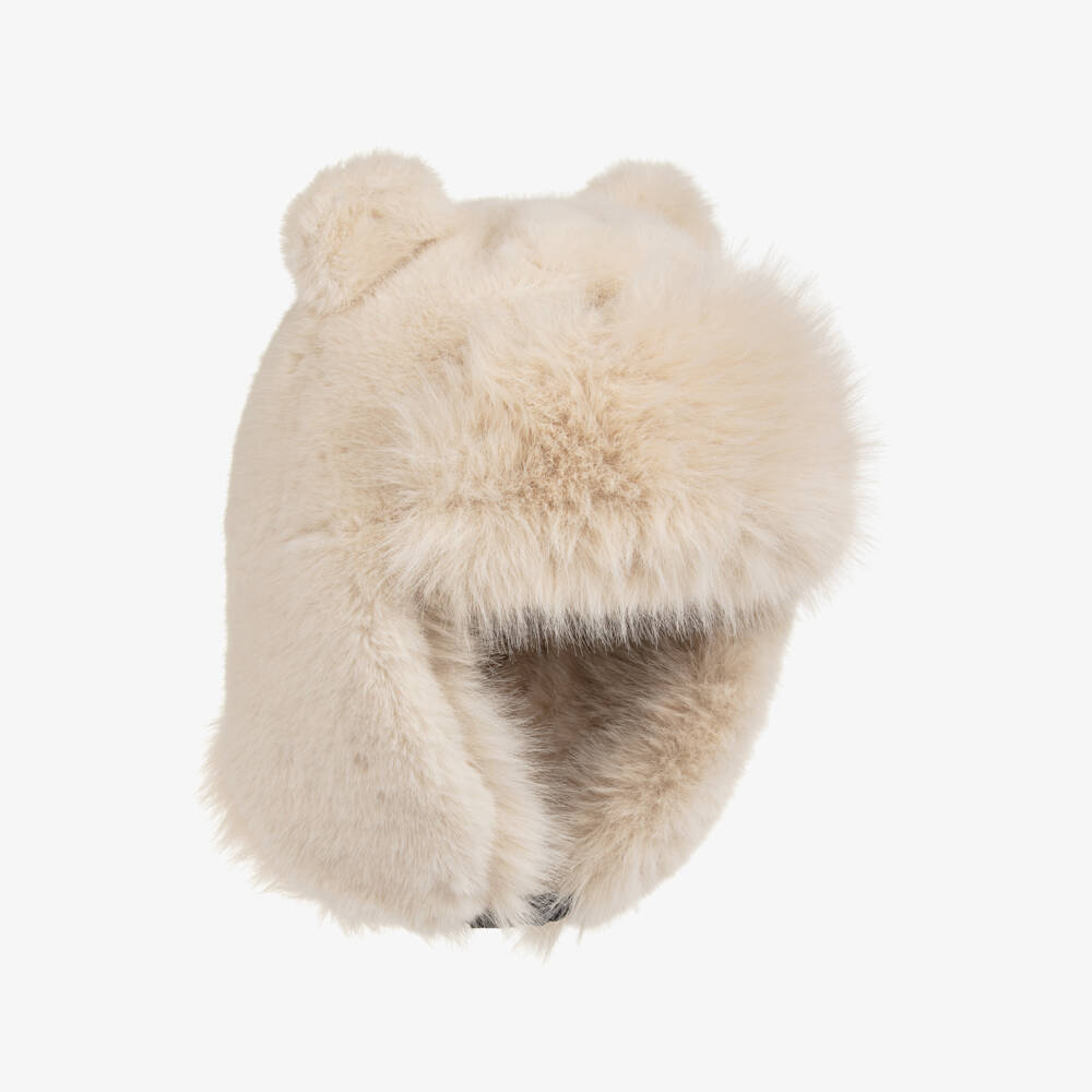 Fun & Fun-Girls Beige Faux Fur Trapper Hat | Childrensalon