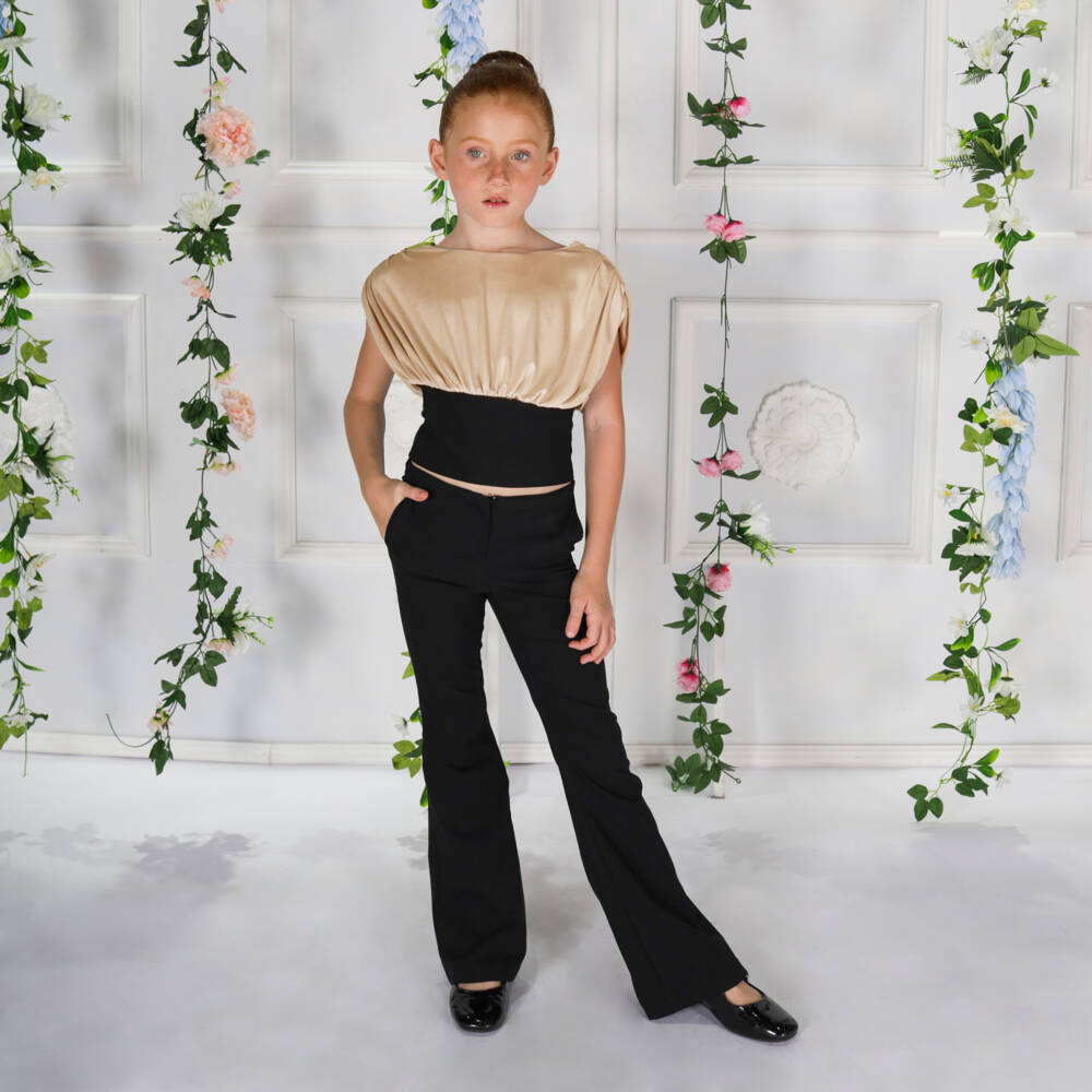 Fun & Fun-Girls Black Flared Trousers | Childrensalon