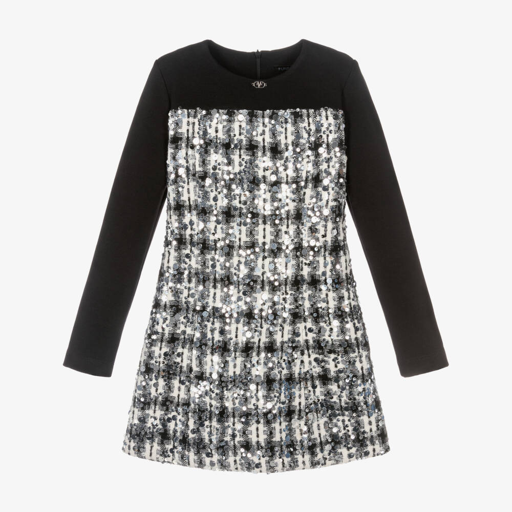 Fun & Fun-Girls Black Milano Jersey Sequin Dress | Childrensalon