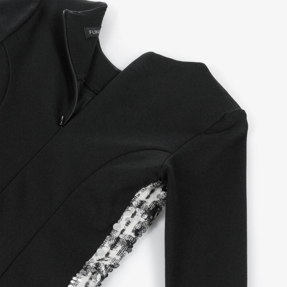 Fun & Fun-Girls Black Milano Jersey Sequin Dress | Childrensalon
