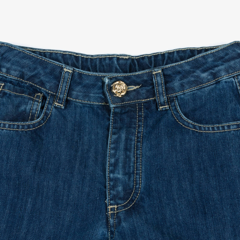 Fun & Fun-Girls Dark Blue Wide Leg Denim Jeans | Childrensalon