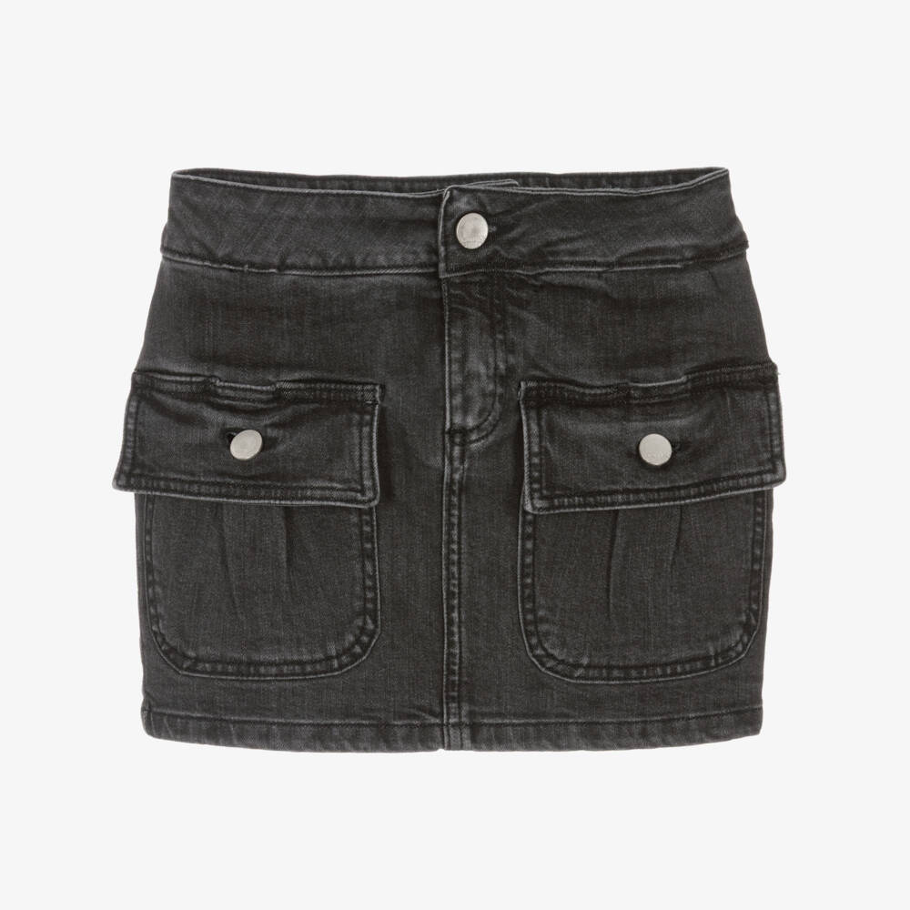 Fun & Fun-Girls Dark Grey Washed Denim Skirt | Childrensalon