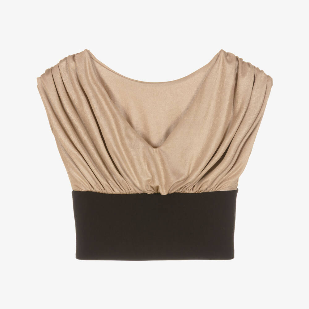 Fun & Fun-Girls Gold Ruched Sleeveless Top | Childrensalon