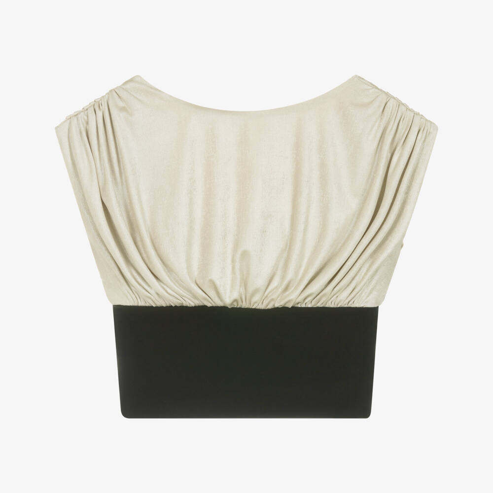 Fun & Fun-Girls Gold Ruched Sleeveless Top | Childrensalon