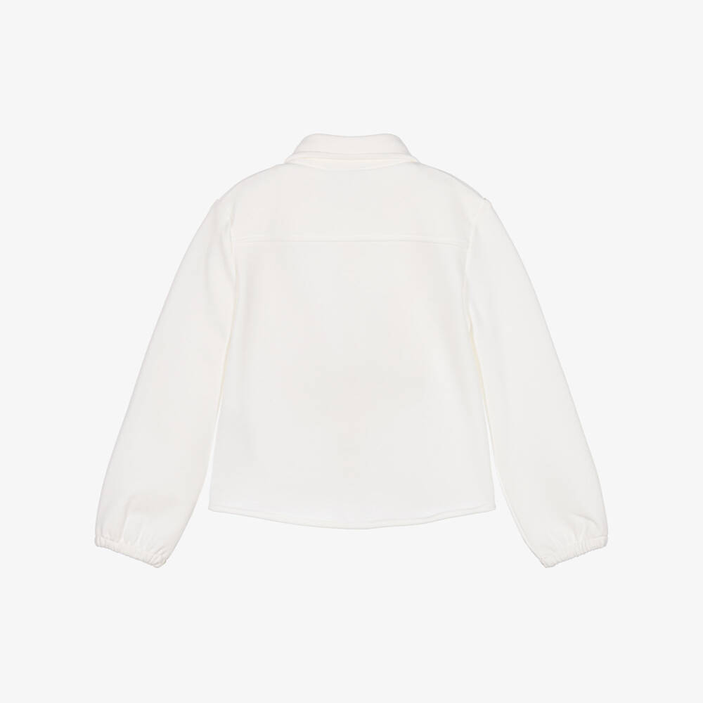 Fun & Fun-Girls Ivory Crêpe Blouse with Removable Bow | Childrensalon