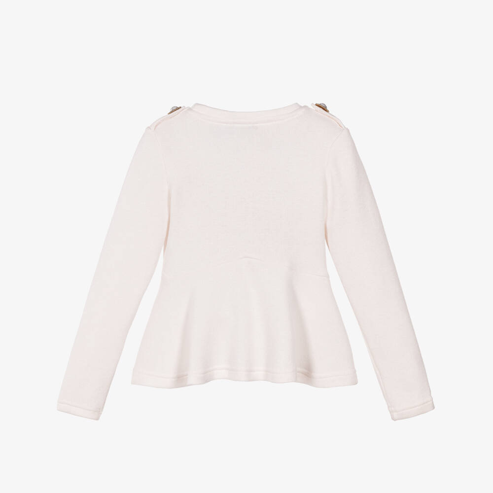 Fun & Fun-Girls Ivory Knitted Peplum Top | Childrensalon