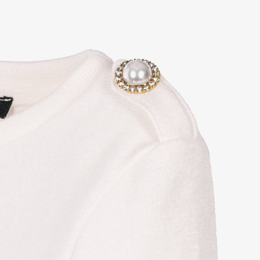 Fun & Fun-Girls Ivory Knitted Peplum Top | Childrensalon