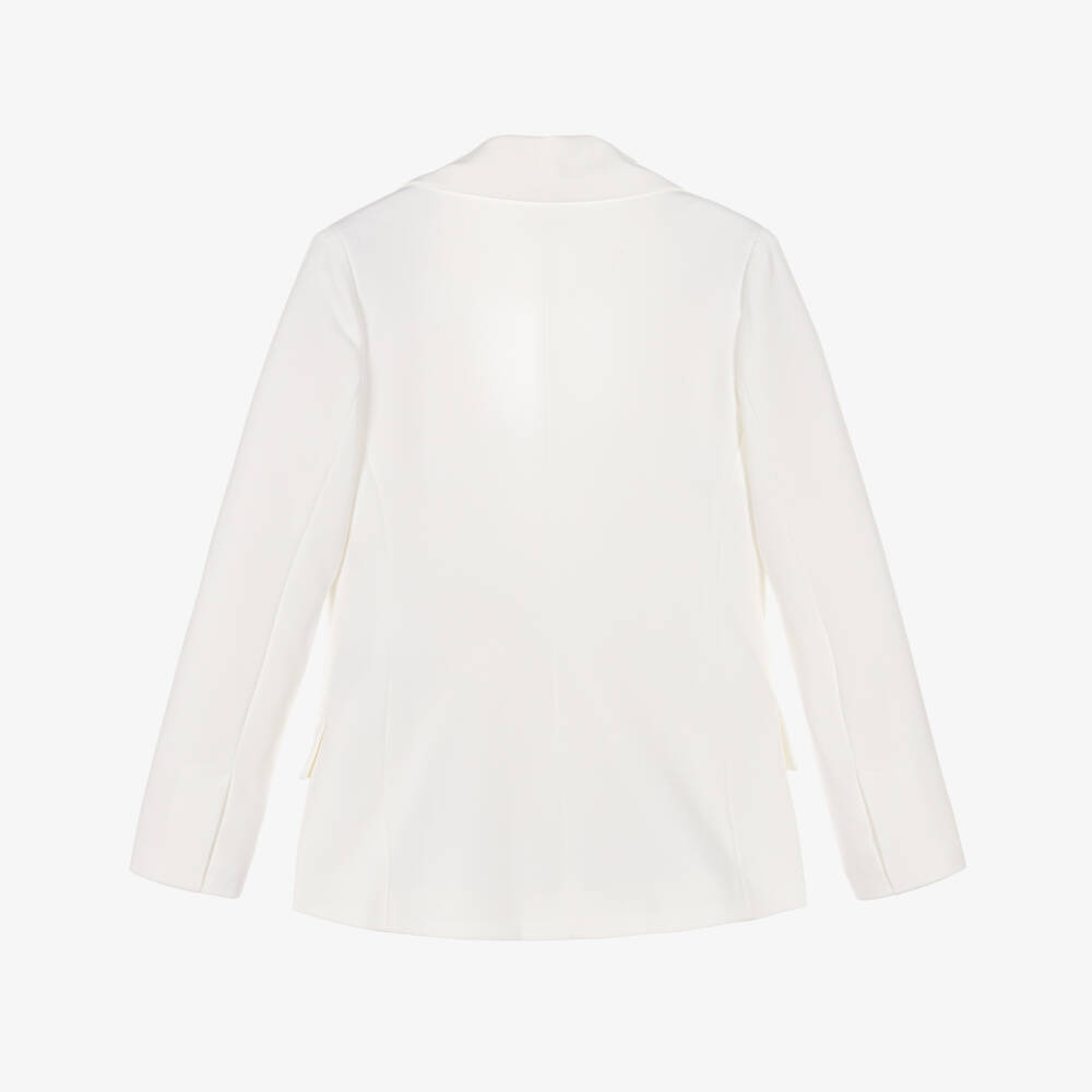 Fun & Fun-Girls Ivory Longline Blazer with Lace & Sequins | Childrensalon