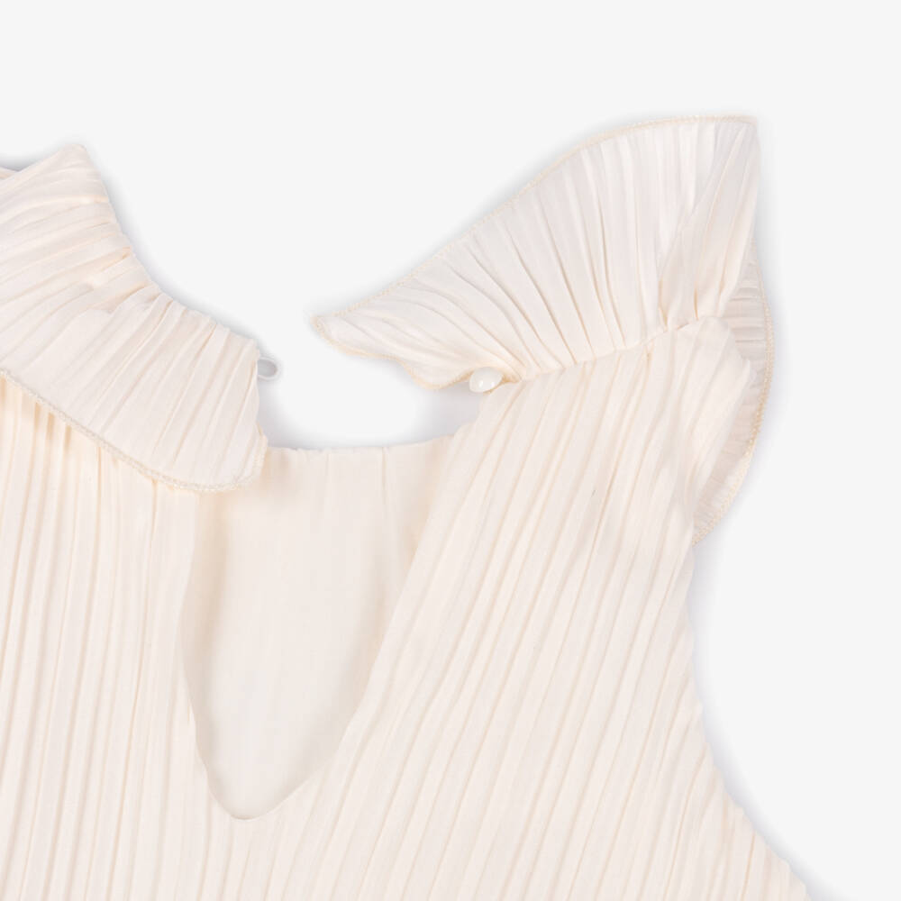 Fun & Fun-Girls Ivory Sleeveless Pleated Dress | Childrensalon