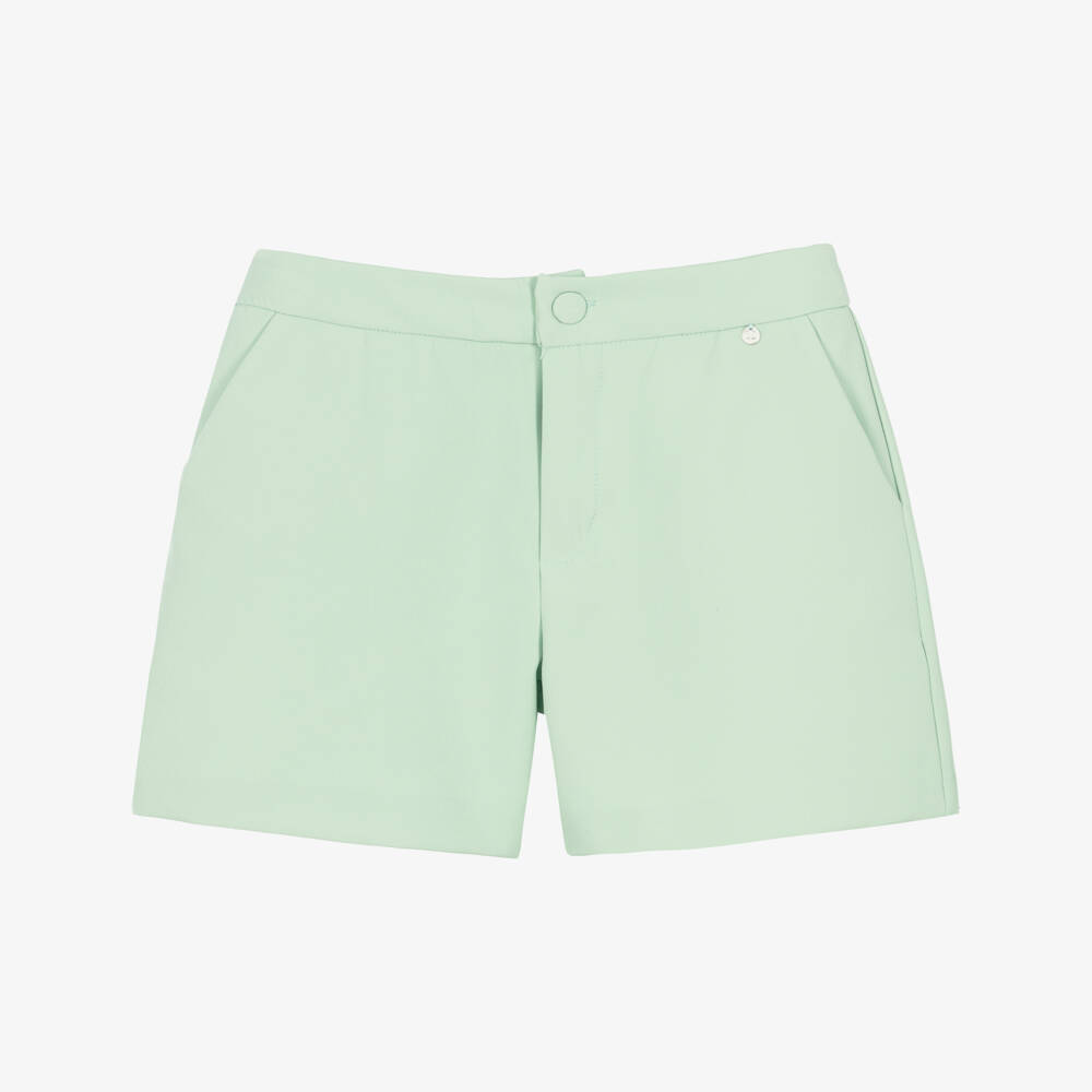 Fun & Fun-Girls Mint Green Crêpe Shorts | Childrensalon