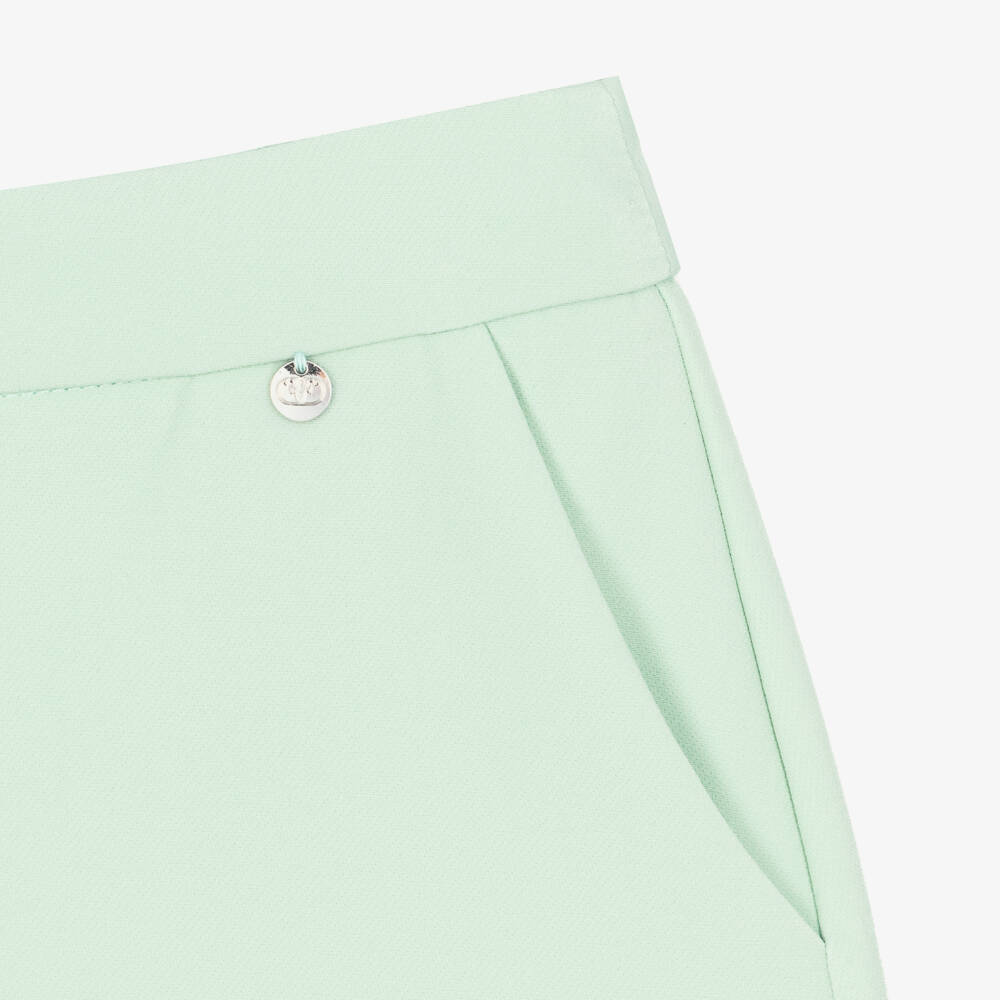 Fun & Fun-Girls Mint Green Crêpe Shorts | Childrensalon