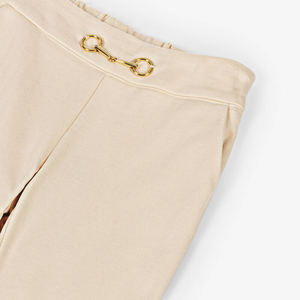 Fun & Fun-بنطلون جيرسي لون بيج فاتح للبنات | Childrensalon