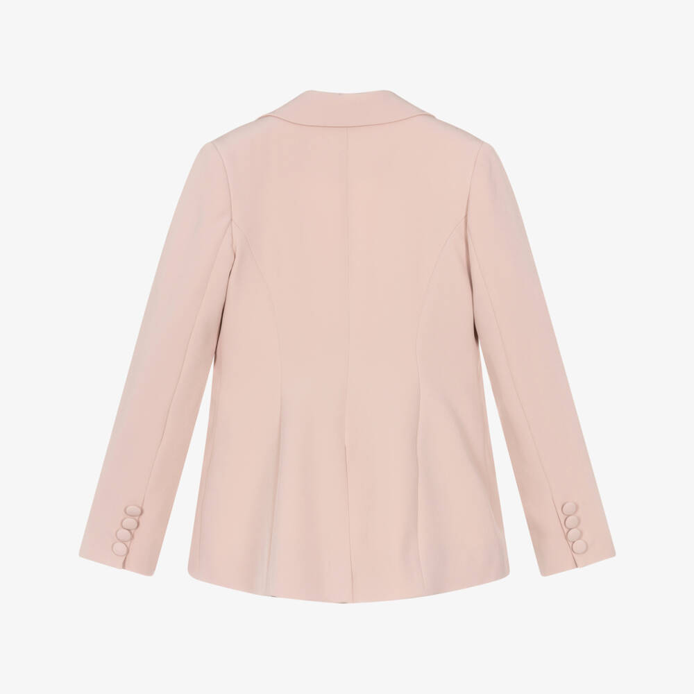 Fun & Fun-Girls Pastel Pink Blazer with Rhinestone Buttons | Childrensalon
