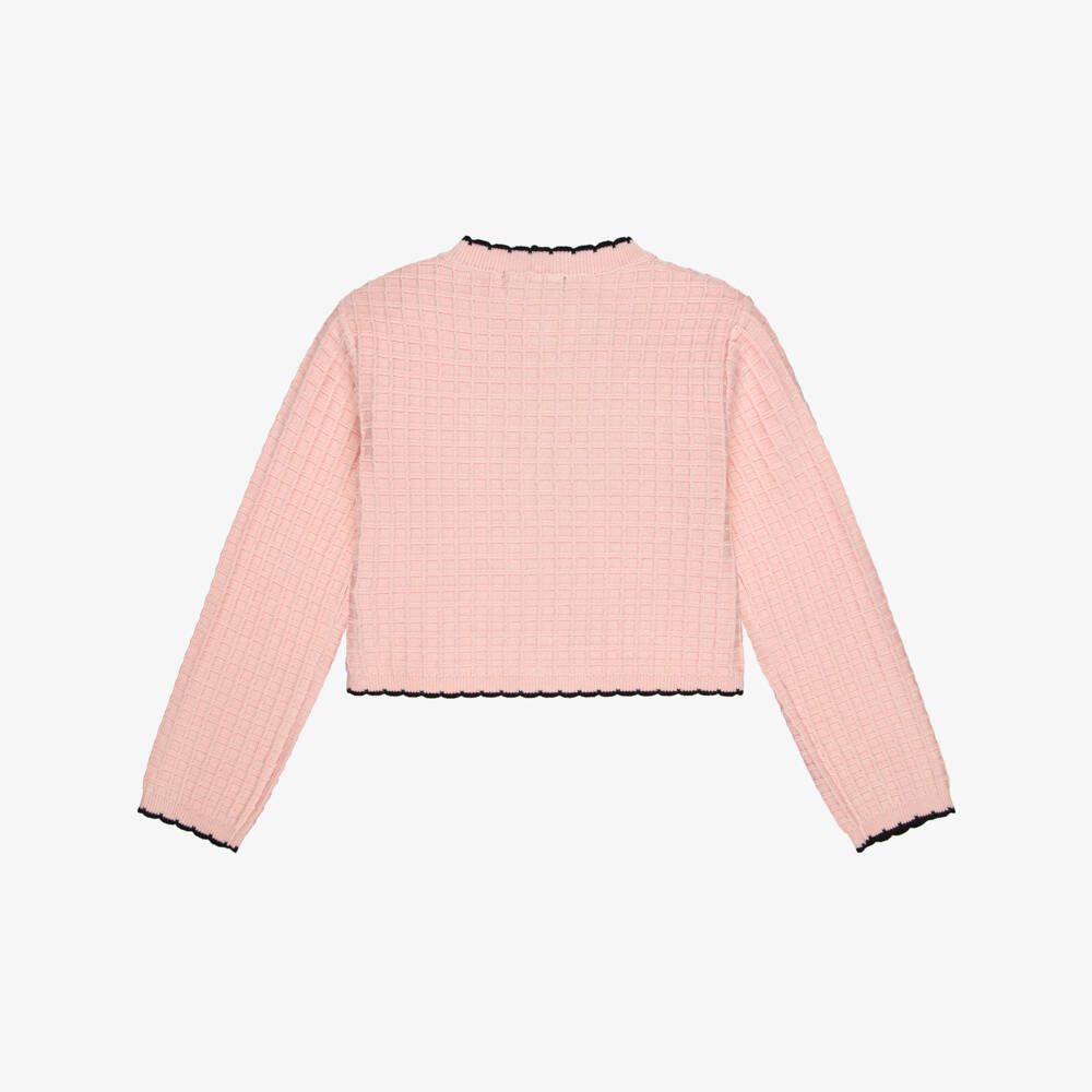 Fun & Fun-Girls Pink Textured Knit Cardigan | Childrensalon