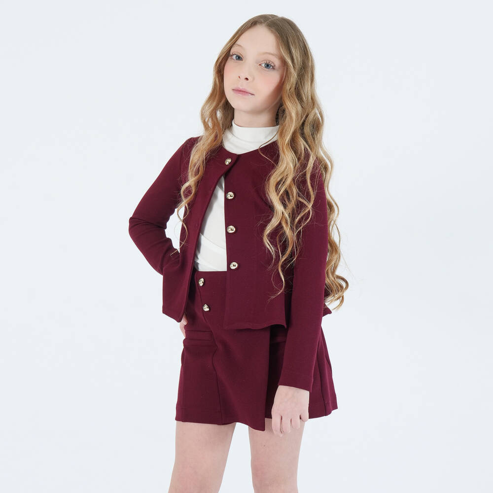 Fun & Fun-Girls Shimmery Burgundy Red Skort | Childrensalon