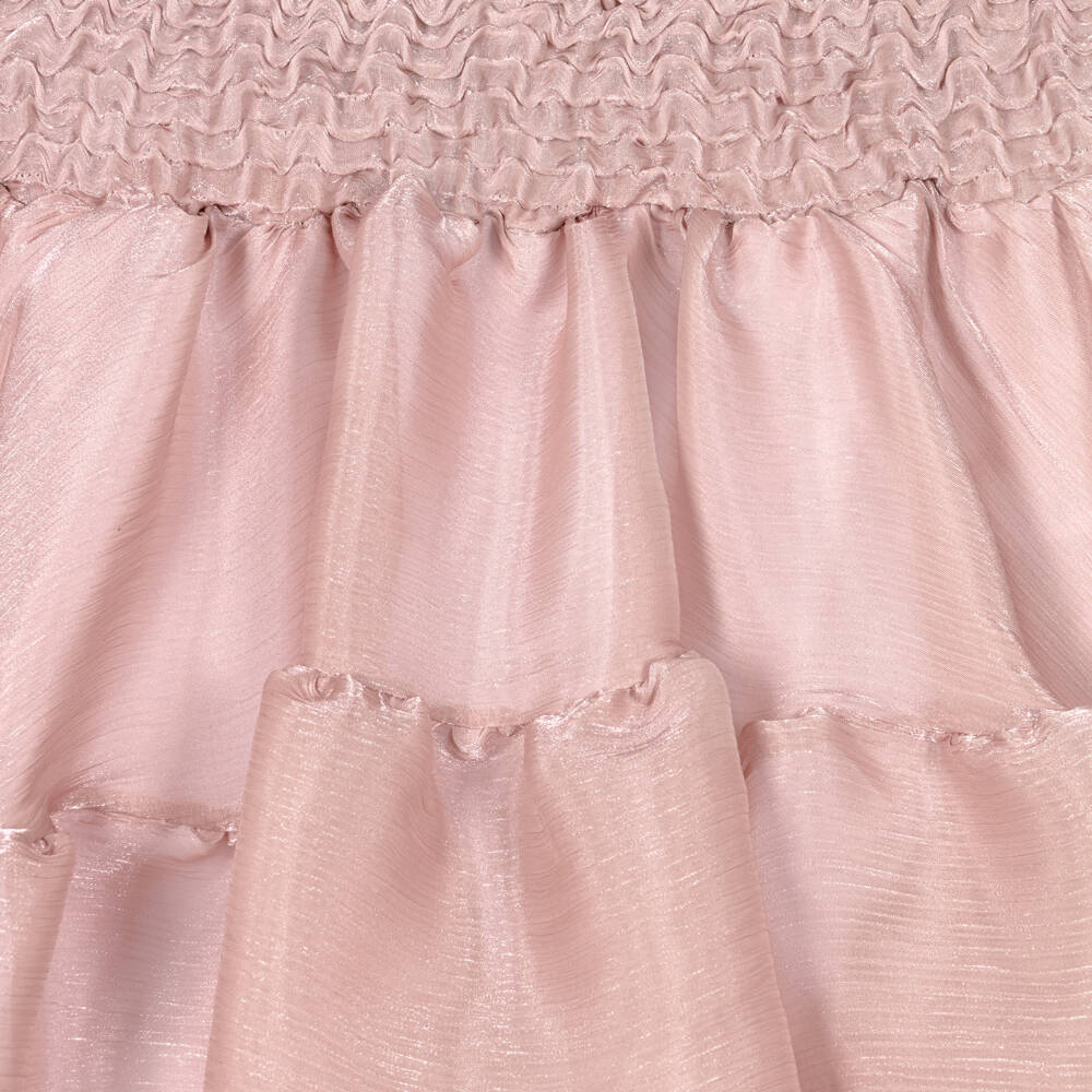 Fun & Fun-تنورة بكشكش لون زهري لامع للبنات | Childrensalon