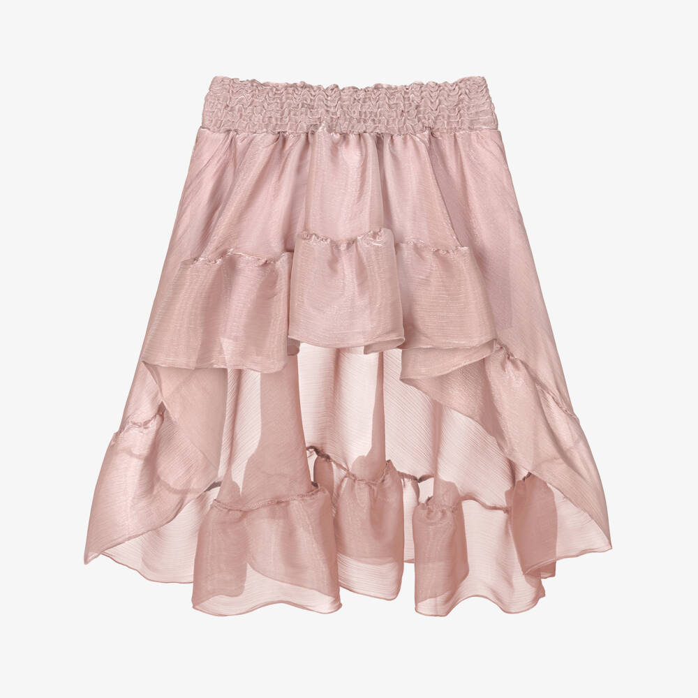 Fun & Fun-تنورة بكشكش لون زهري لامع للبنات | Childrensalon