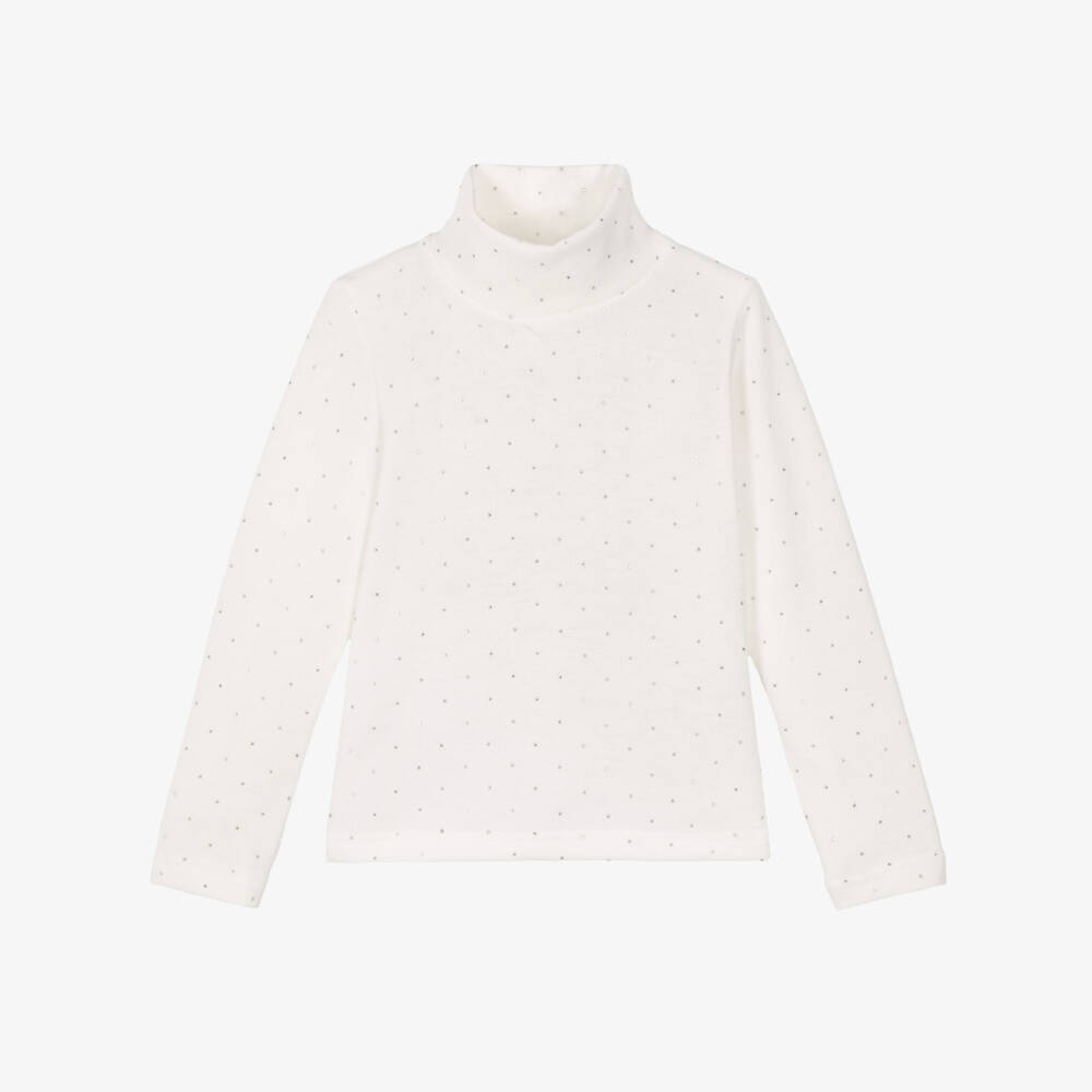 Fun & Fun-Girls Sparkly White Knit Sweater | Childrensalon