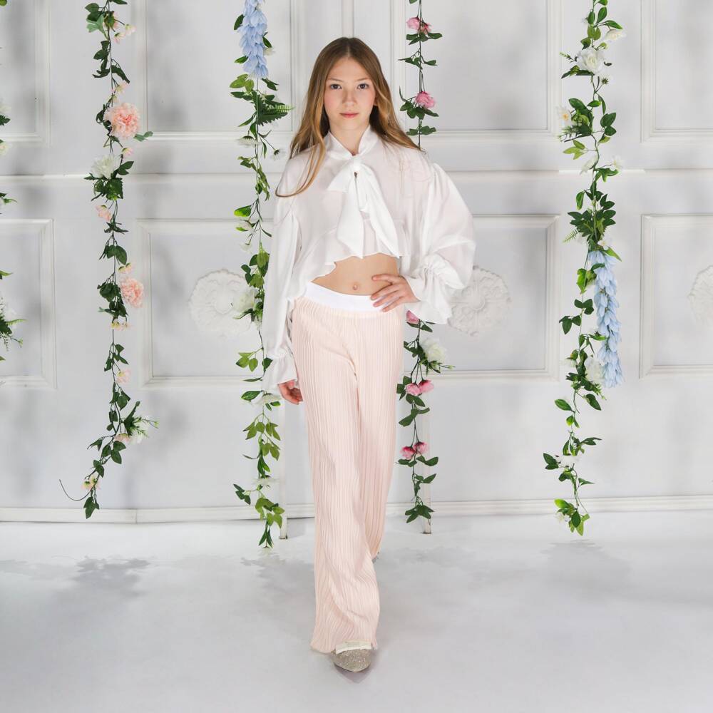 Fun & Fun-Girls White Chiffon High-Low Blouse | Childrensalon