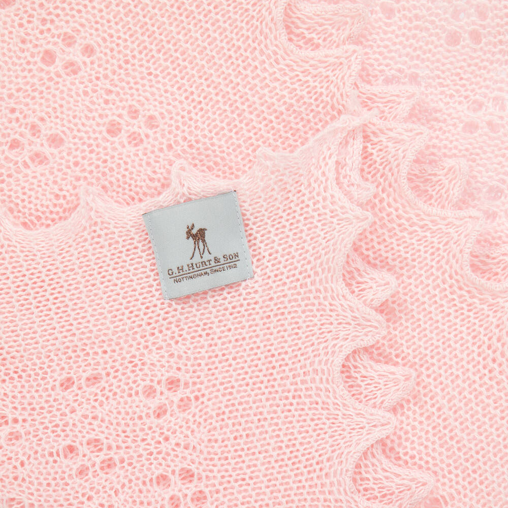 G.H.Hurt & Son-Pink Shawl & Bib Baby Gift Set | Childrensalon