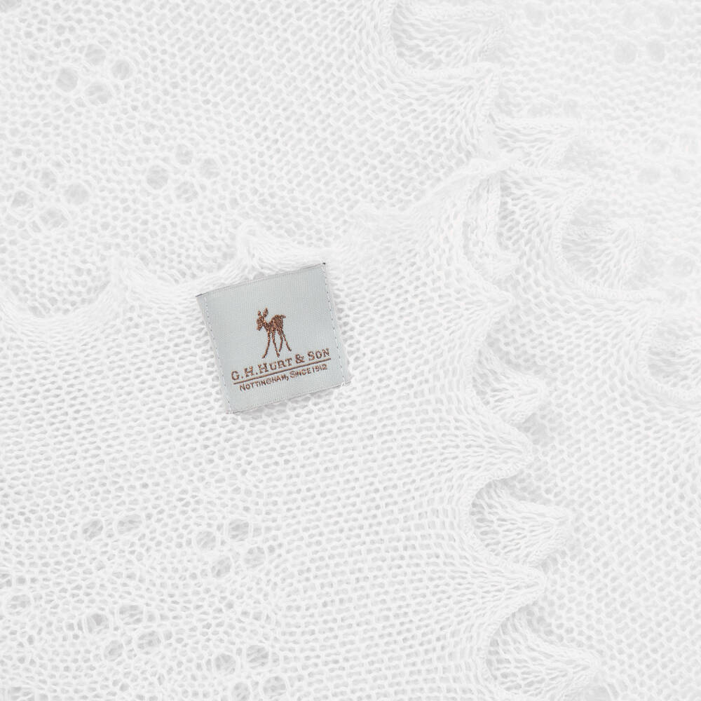 G.H.Hurt & Son-White Shawl & Bib Baby Gift Set | Childrensalon