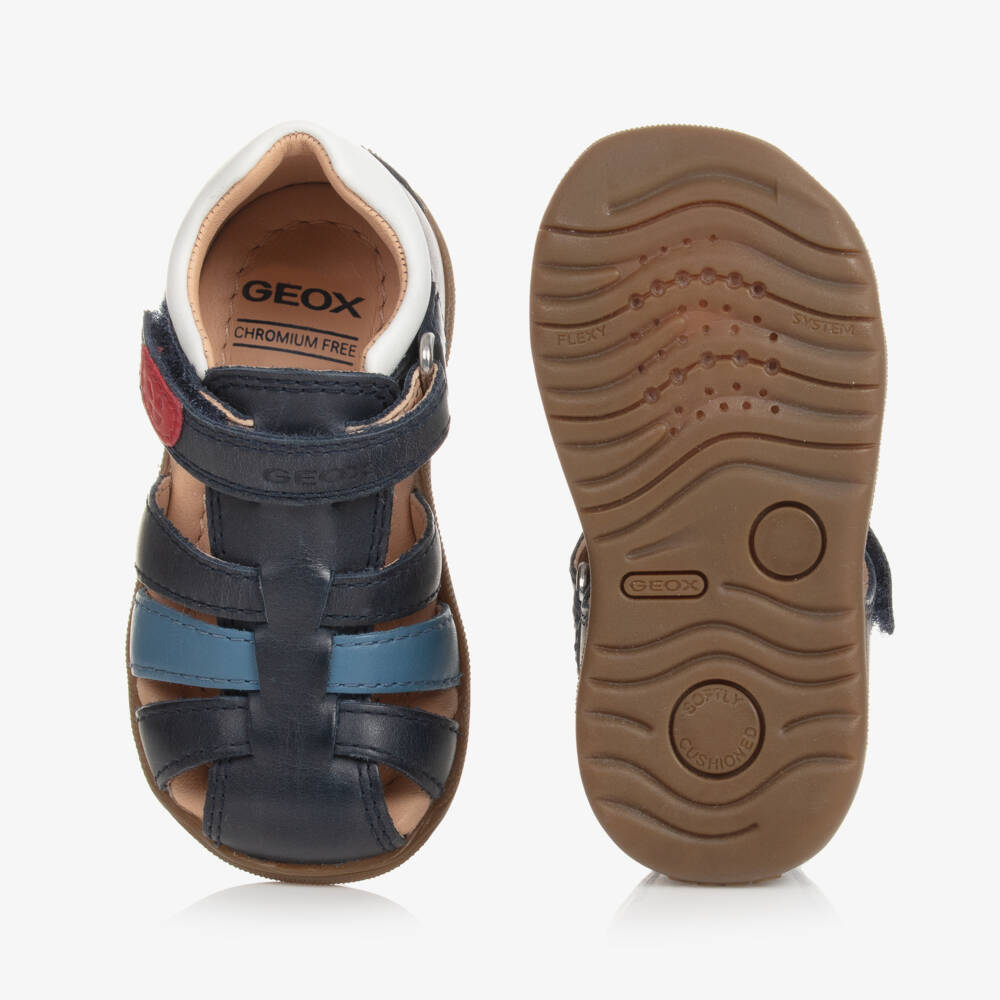 Geox-Baby Boys Blue Leather Sandals | Childrensalon
