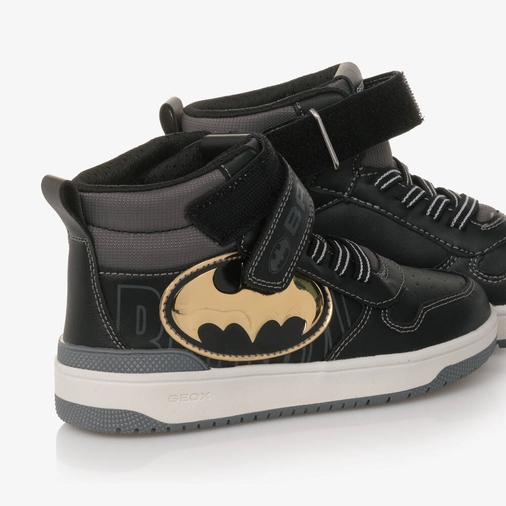 Geox-Кроссовки высокие черные Batman из искусственной кожи для мальчиков | Childrensalon