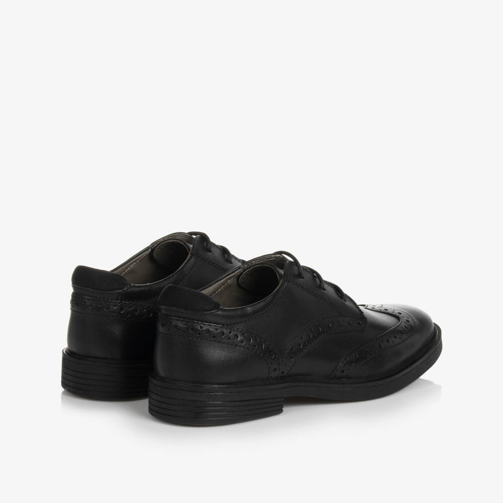 Geox-Boys Black Leather Brogues | Childrensalon